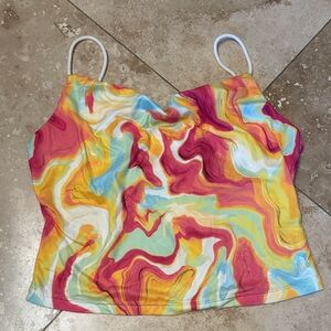 Colorful Swirl Women's crop tank top